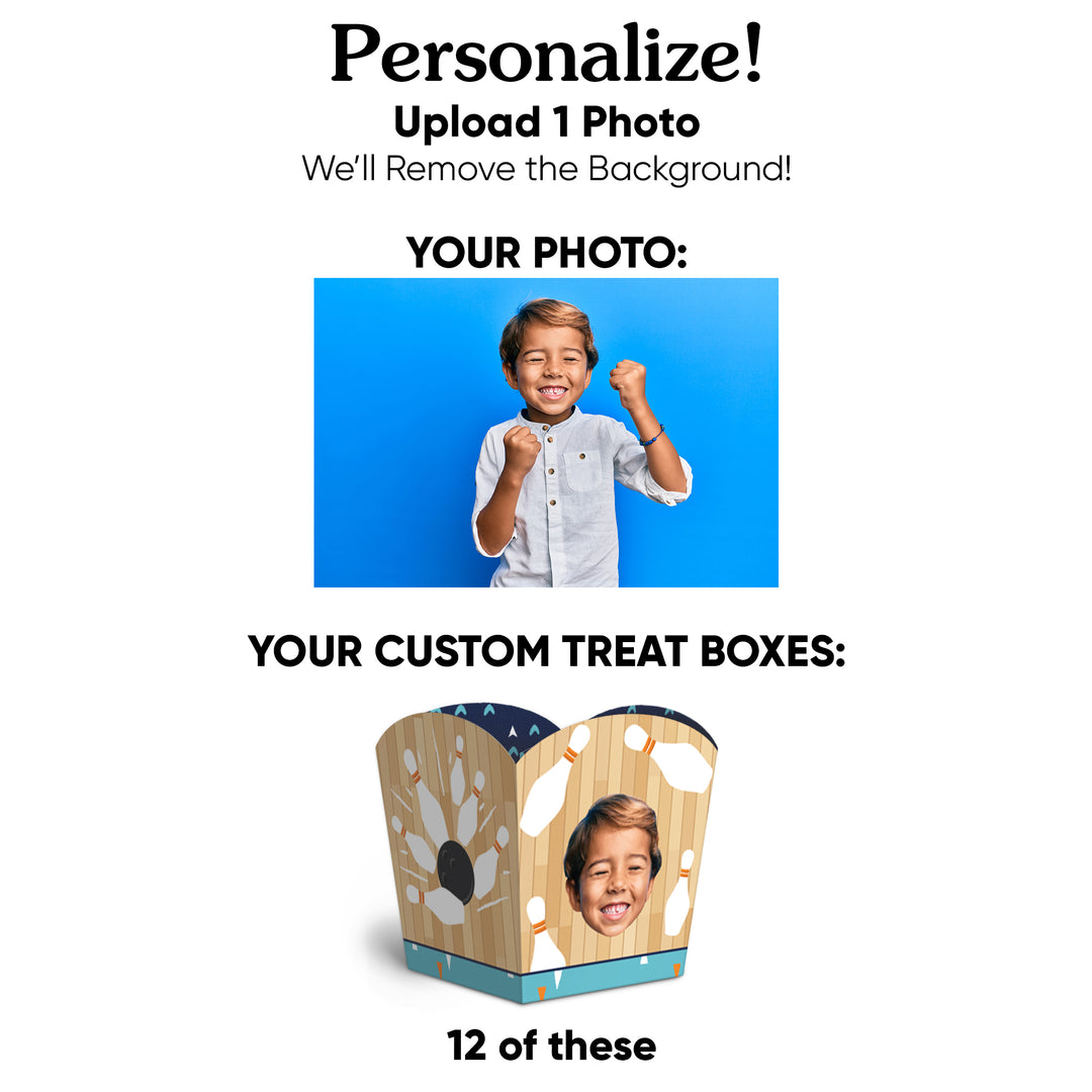 Custom Face Bowling Treat Boxes - 12 Ct