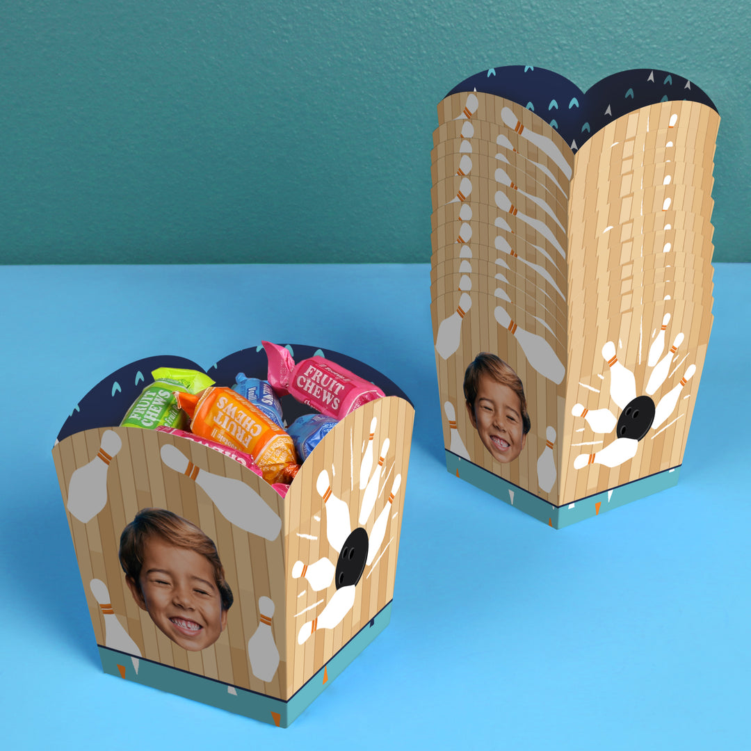 Custom Face Bowling Treat Boxes - 12 Ct