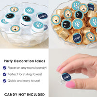 Strike Up the Fun - Bowling - Birthday Party or Baby Shower Small Round Candy Stickers - Party Favor Labels - 324 Count