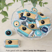 Strike Up the Fun - Bowling - Birthday Party or Baby Shower Small Round Candy Stickers - Party Favor Labels - 324 Count
