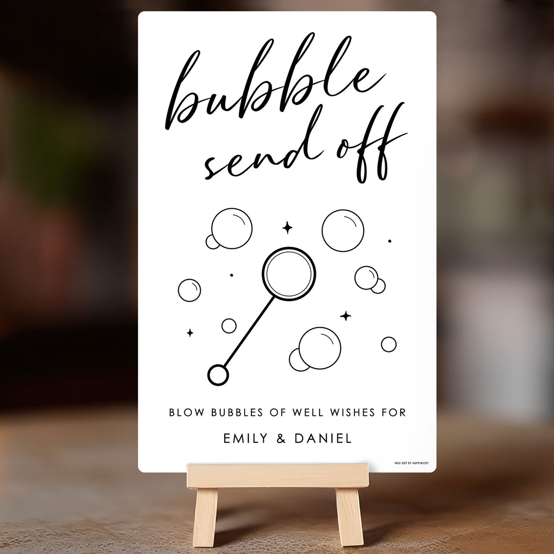 Personalized Bubble Send Off Wedding Sign