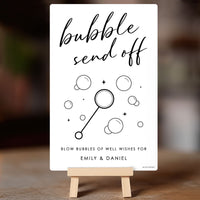 Personalized Bubble Send Off Wedding Sign