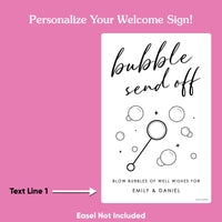 Personalized Bubble Send Off Wedding Sign