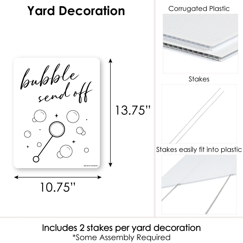 Bubble Send Off Wedding Yard Sign