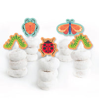 Buggin' Out - Dessert Cupcake Toppers - Bugs Birthday Party Clear Treat Picks - Set of 24