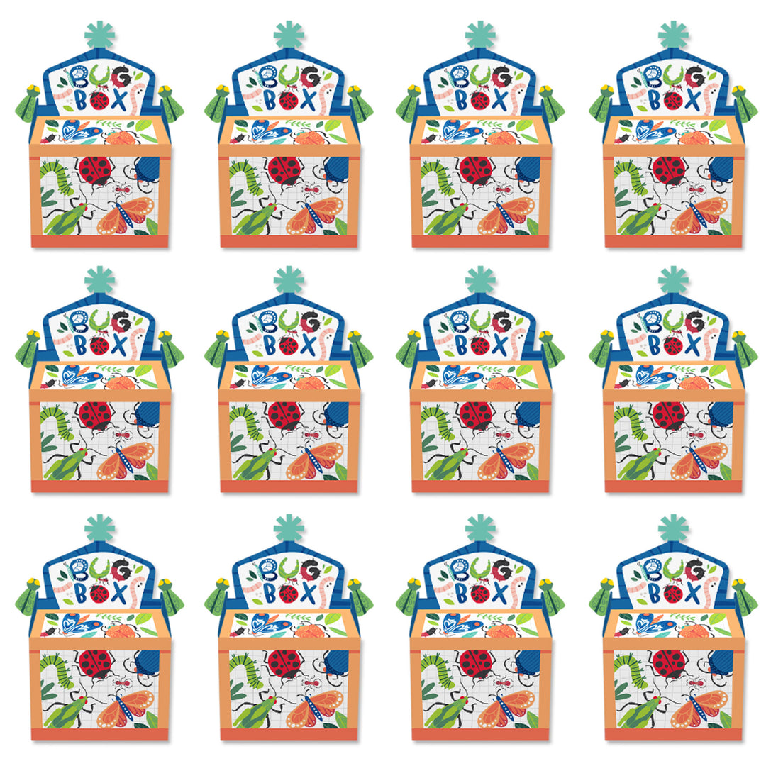 Buggin' Out - Treat Box Party Favors - Bugs Birthday Party Goodie Gable Boxes - Set of 12