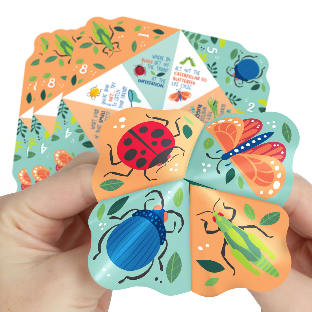 Buggin' Out - Bugs Birthday Party Cootie Catcher Game - Jokes and Dares Fortune Tellers - Set of 12