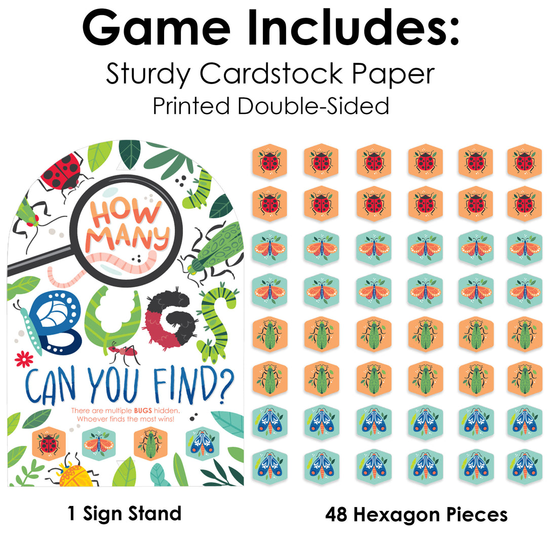 Buggin' Out - Bugs Birthday Party Scavenger Hunt - 1 Stand and 48 Game Pieces - Hide and Find Game