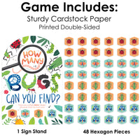 Buggin' Out - Bugs Birthday Party Scavenger Hunt - 1 Stand and 48 Game Pieces - Hide and Find Game