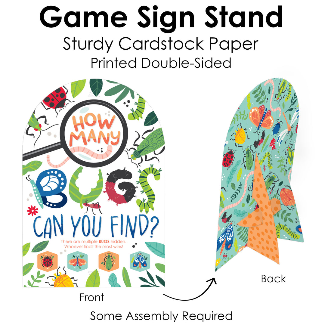 Buggin' Out - Bugs Birthday Party Scavenger Hunt - 1 Stand and 48 Game Pieces - Hide and Find Game