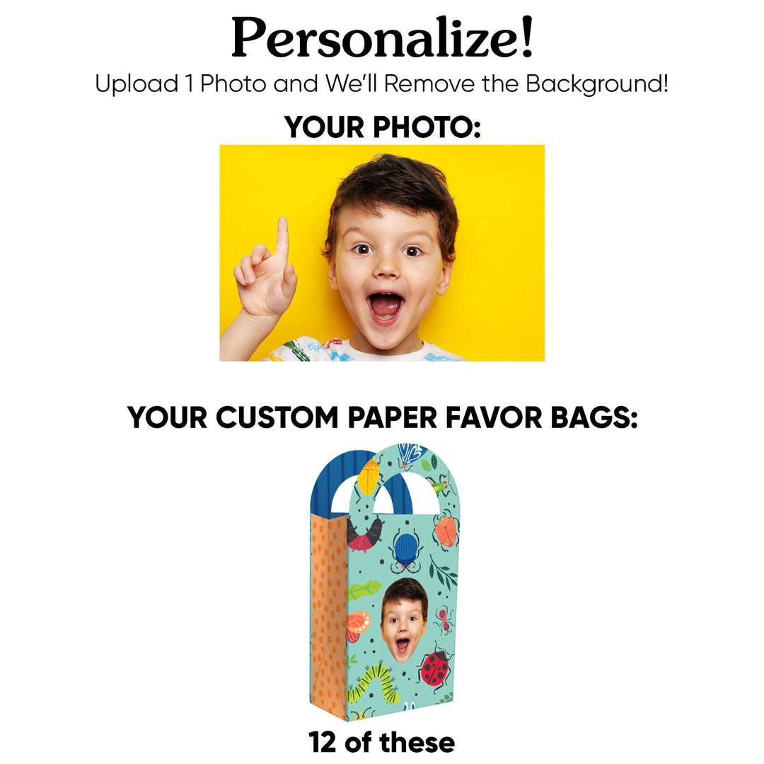 Custom Face Buggin Out Paper Favor Bags - 12 Ct