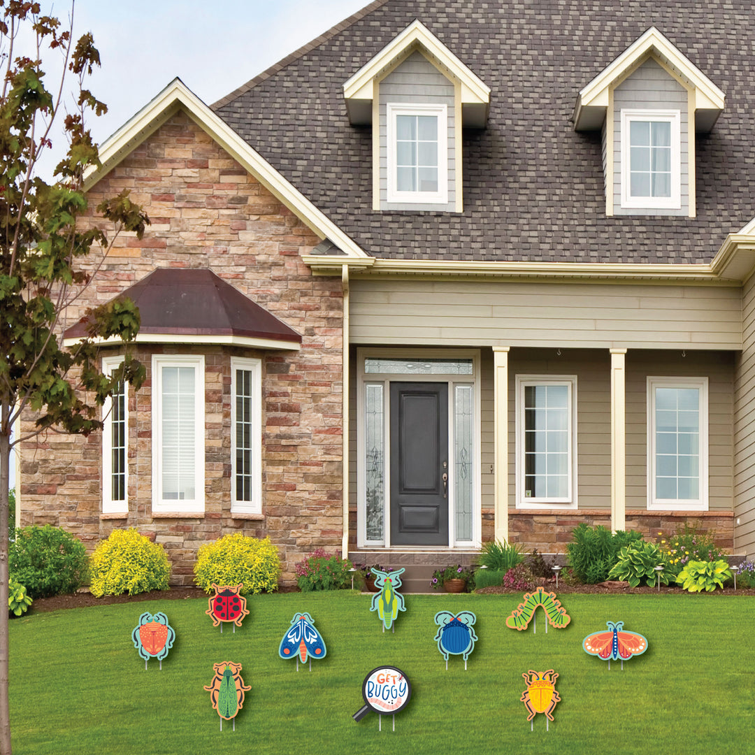 Buggin' Out - Lawn Decorations - Outdoor Bugs Birthday Party Yard Decorations - 10 Piece