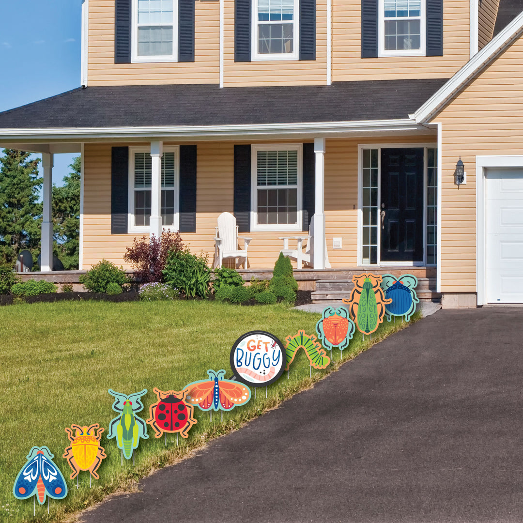 Buggin' Out - Lawn Decorations - Outdoor Bugs Birthday Party Yard Decorations - 10 Piece