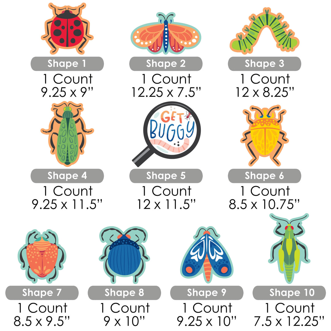 Buggin' Out - Lawn Decorations - Outdoor Bugs Birthday Party Yard Decorations - 10 Piece