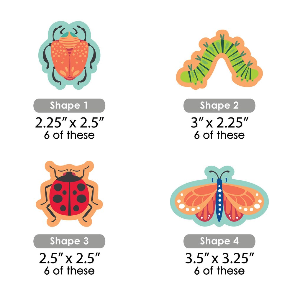 Buggin' Out - DIY Shaped Bugs Birthday Party Cut-Outs - 24 Count