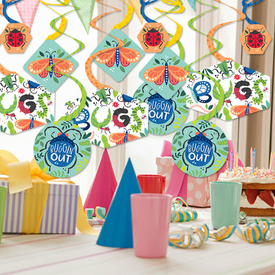 Buggin' Out - Bugs Birthday Party Hanging Decor - Party Decoration Swirls - Set of 40