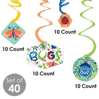 Buggin' Out - Bugs Birthday Party Hanging Decor - Party Decoration Swirls - Set of 40