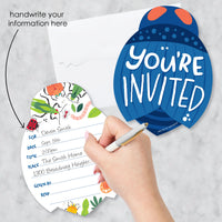 Buggin' Out - Shaped Fill-In Invitations - Bugs Birthday Party Invitation Cards with Envelopes - Set of 12