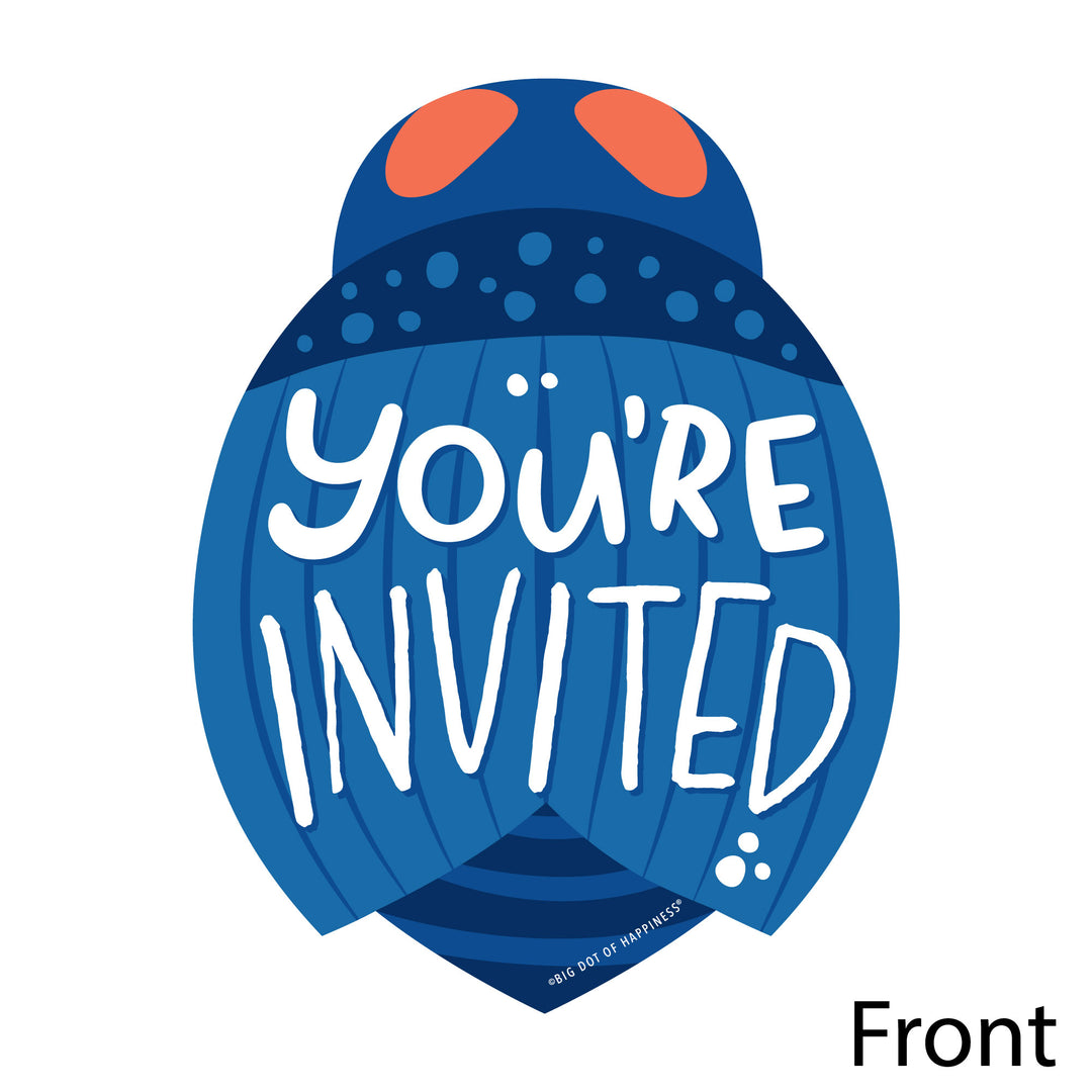 Buggin' Out - Shaped Fill-In Invitations - Bugs Birthday Party Invitation Cards with Envelopes - Set of 12