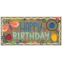 Bug happy birthday kraft paper banner insect theme