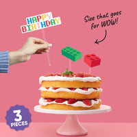 Building Blocks Cake Topper - 3 Pc