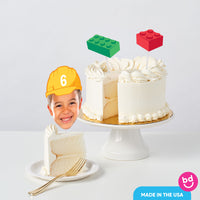 Custom Face Building Blocks Cake Topper - 3 Pc