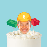 Custom Face Building Blocks Cake Topper - 3 Pc