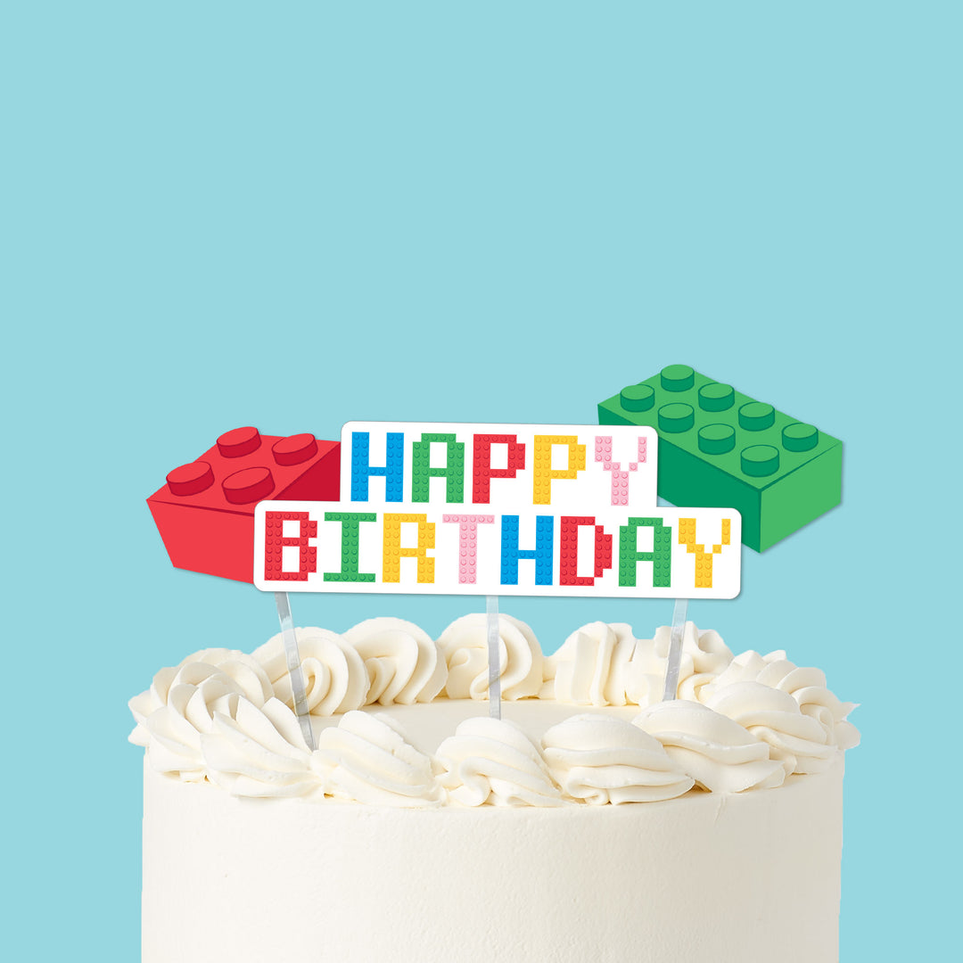 Building Blocks Cake Topper - 3 Pc