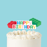 Building Blocks Cake Topper - 3 Pc
