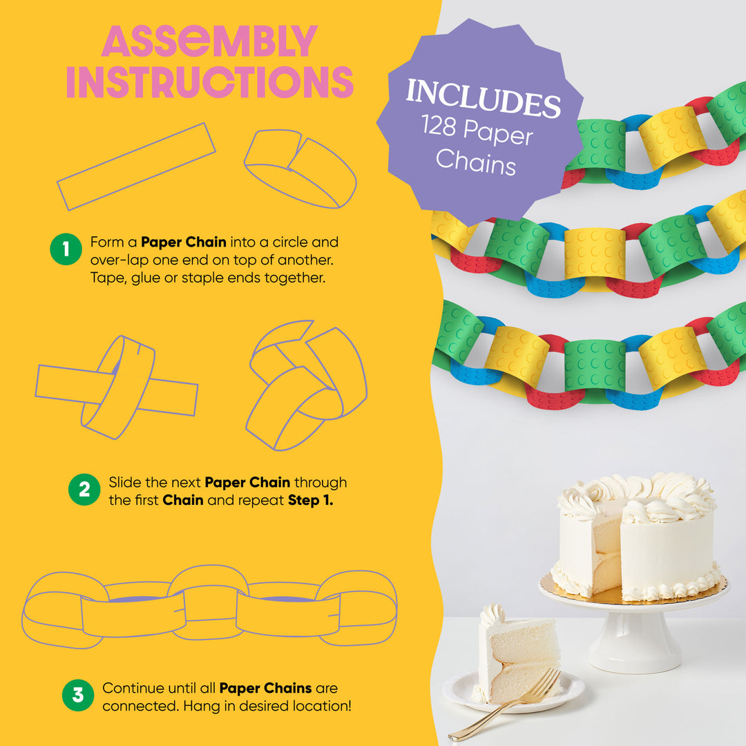 Building Blocks DIY Paper Chains - 128 Pc