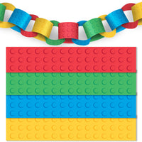 Colorful building blocks themed paper chains