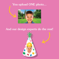 Custom Face Building Blocks Cone Hat - 8 Ct
