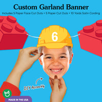 Custom Face Garland Banner - Building Blocks