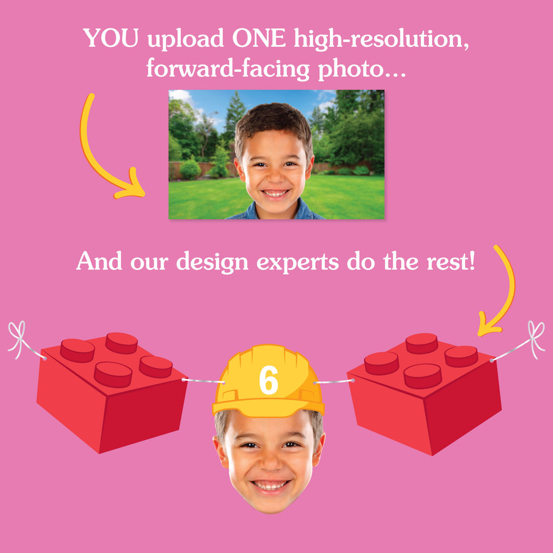 Custom Face Garland Banner - Building Blocks