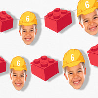 Custom Face Garland Banner - Building Blocks