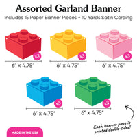 Building Blocks Garland Banner - 15 Pc