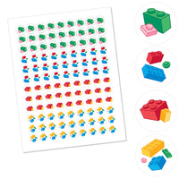 Building Blocks Candy Stickers - 1 Sheet of 108