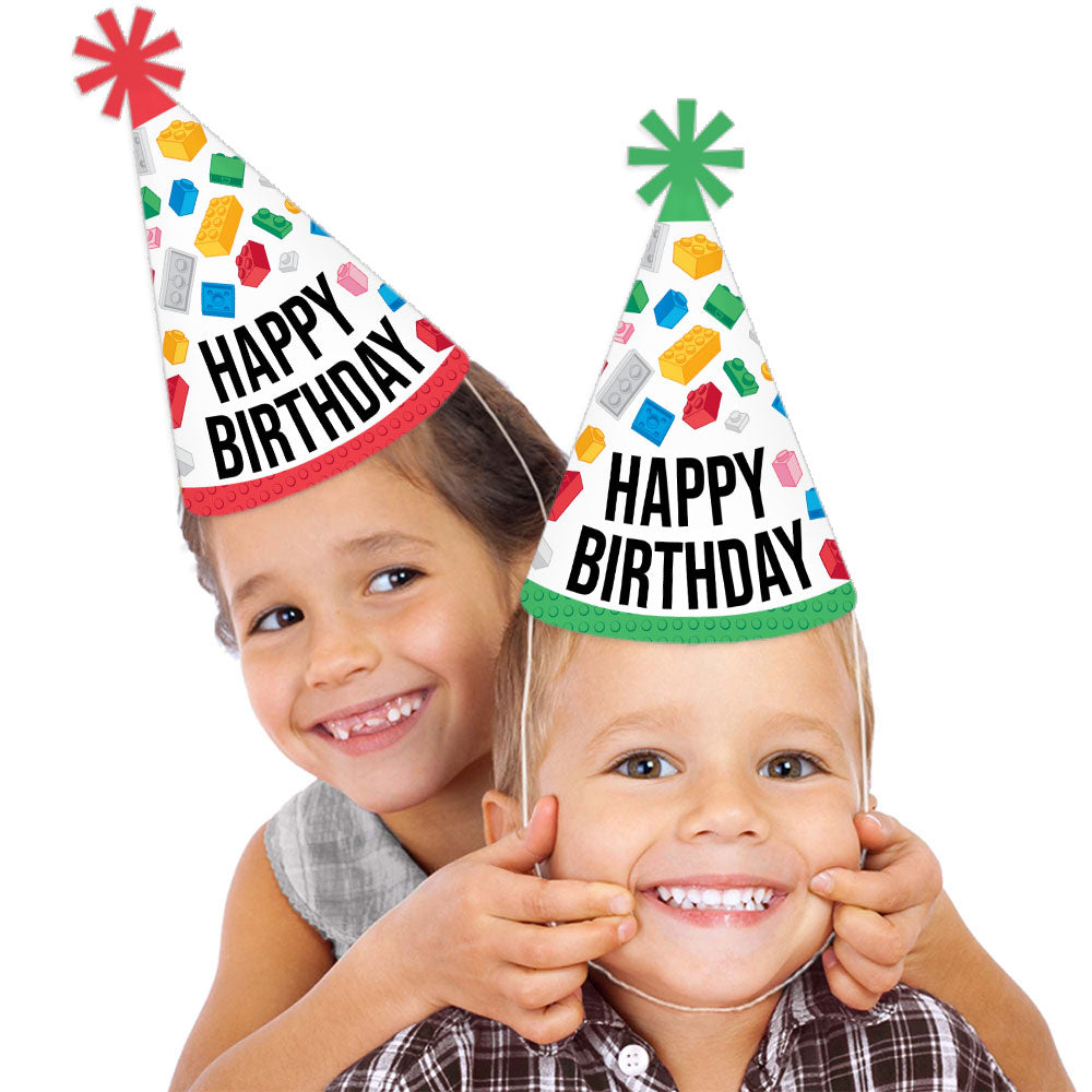 Building Blocks Cone Hat - 8 Ct