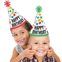 Building Blocks Cone Hat - 8 Ct