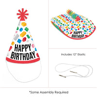 Building Blocks Cone Hat - 8 Ct