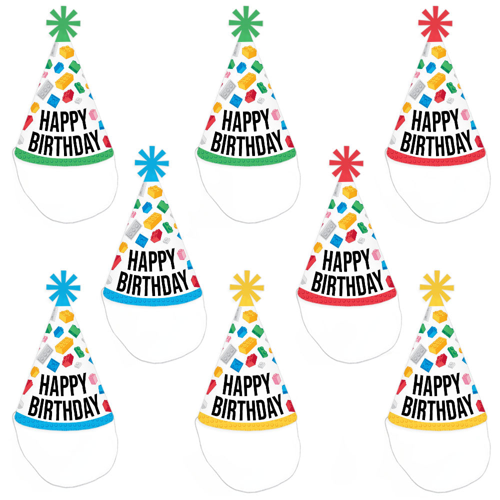 Building Blocks Cone Hat - 8 Ct