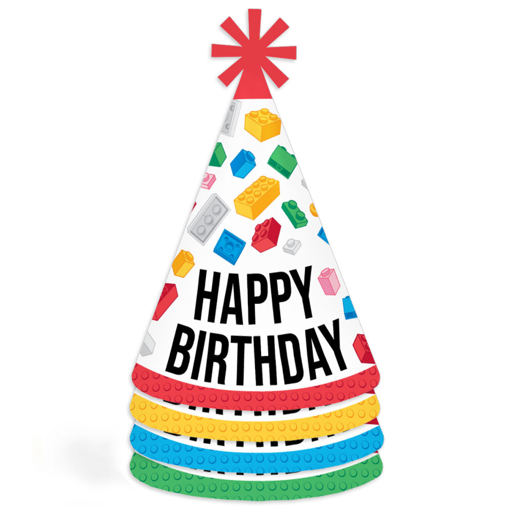 Building Blocks Cone Hat - 8 Ct