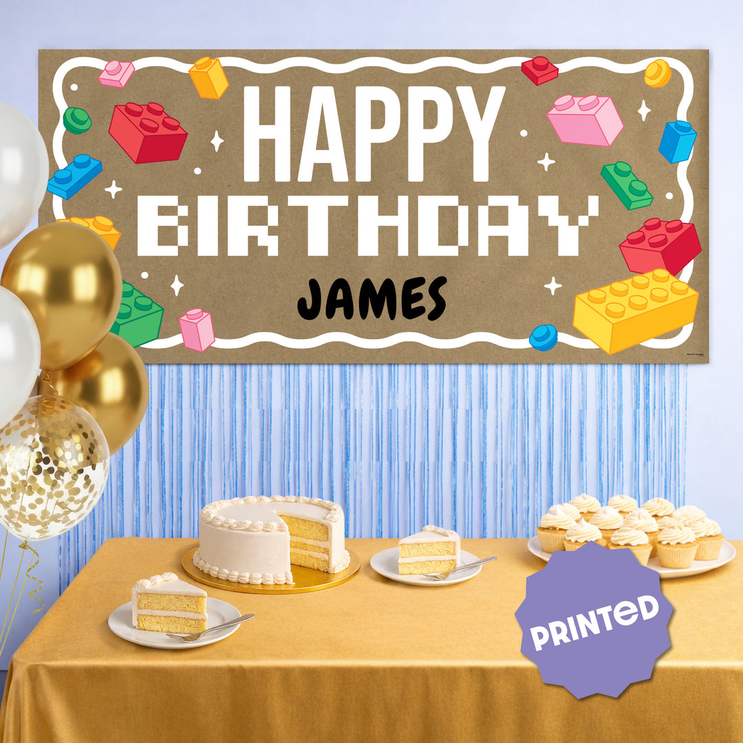 Custom Text Building Blocks Kraft Banner