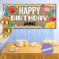 Custom Text Building Blocks Kraft Banner