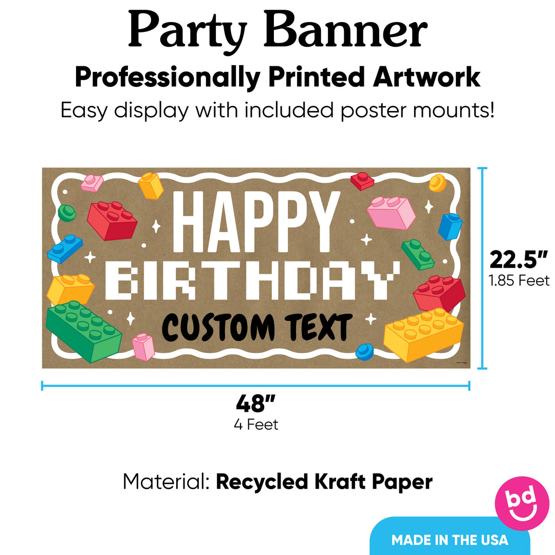 Custom Text Building Blocks Kraft Banner