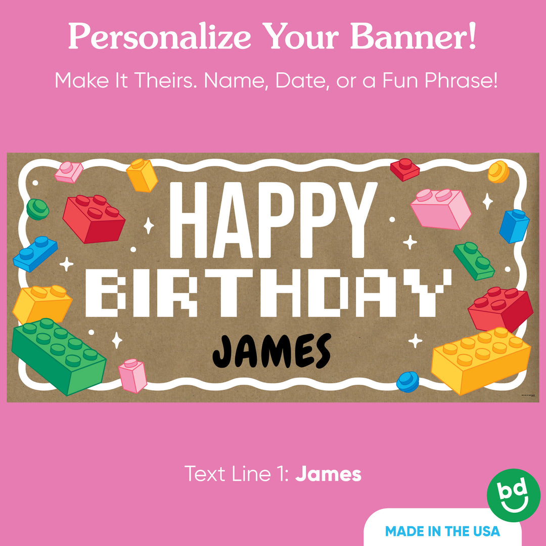 Custom Text Building Blocks Kraft Banner