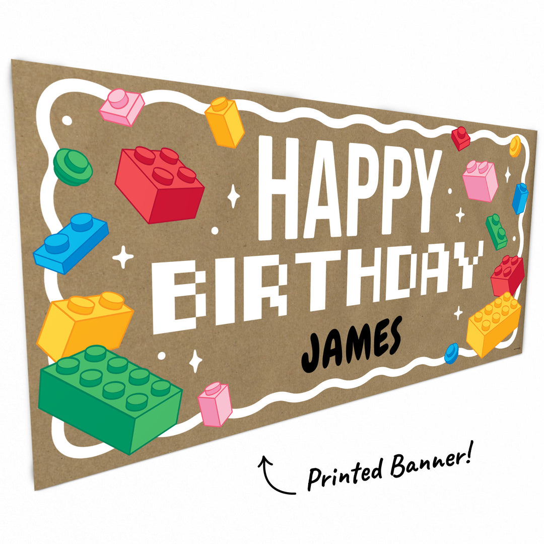 Custom Text Building Blocks Kraft Banner