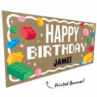 Custom Text Building Blocks Kraft Banner