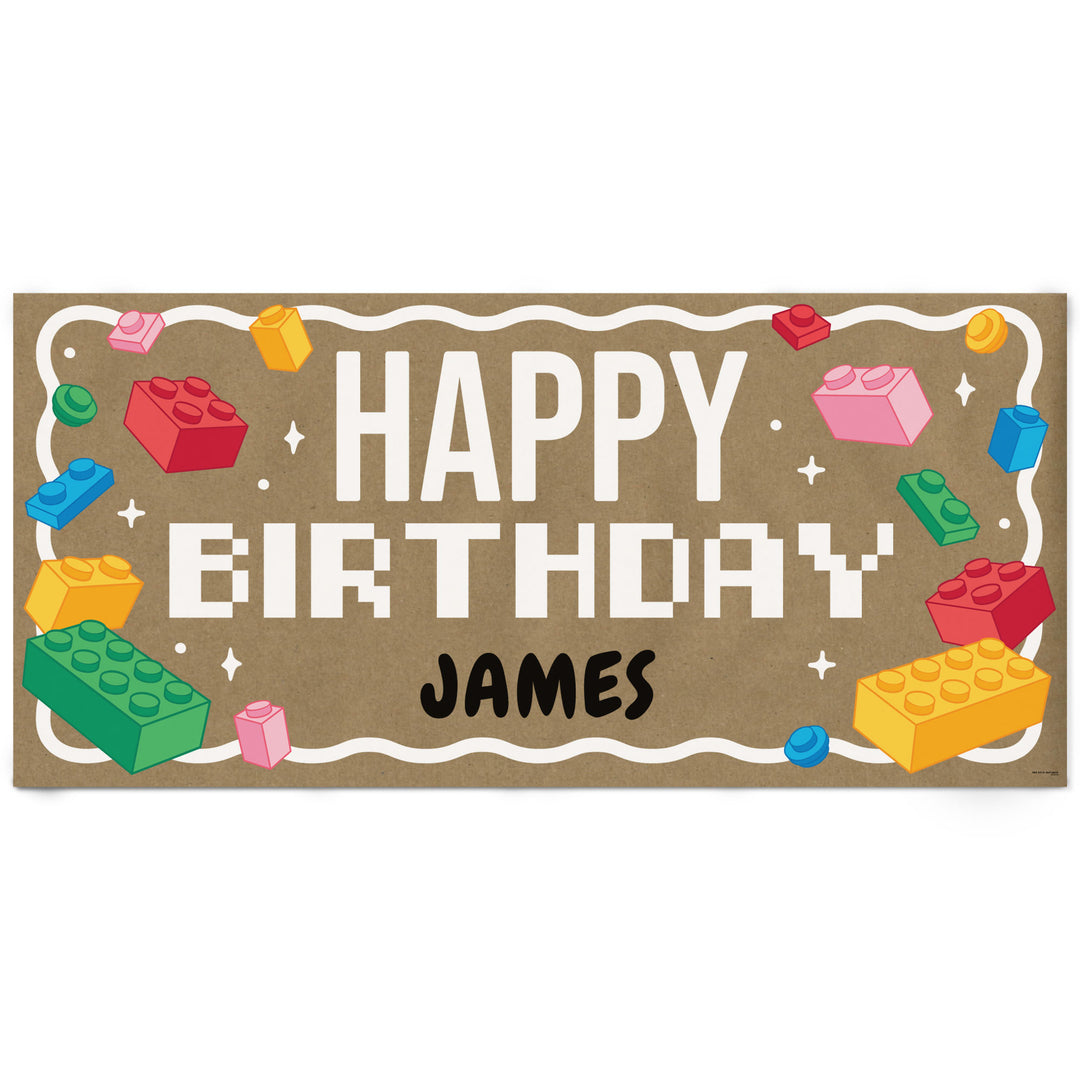 Custom Text Building Blocks Kraft Banner