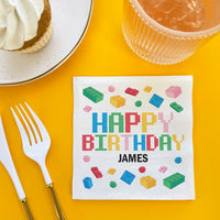 Custom Text Napkins - Building Blocks - 50 Ct
